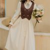 Women Dress Cottage Core Dress Vintage Dress Victorian Dress Midi Dress Mori Girl Dress 2 Piece Matching Sets