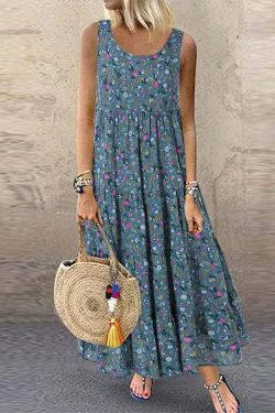 Women Dress Summer Dress Women Bohemian Dress Maxi Dress Print Dress Tribal Hippie Dress Floral Fashion Dress