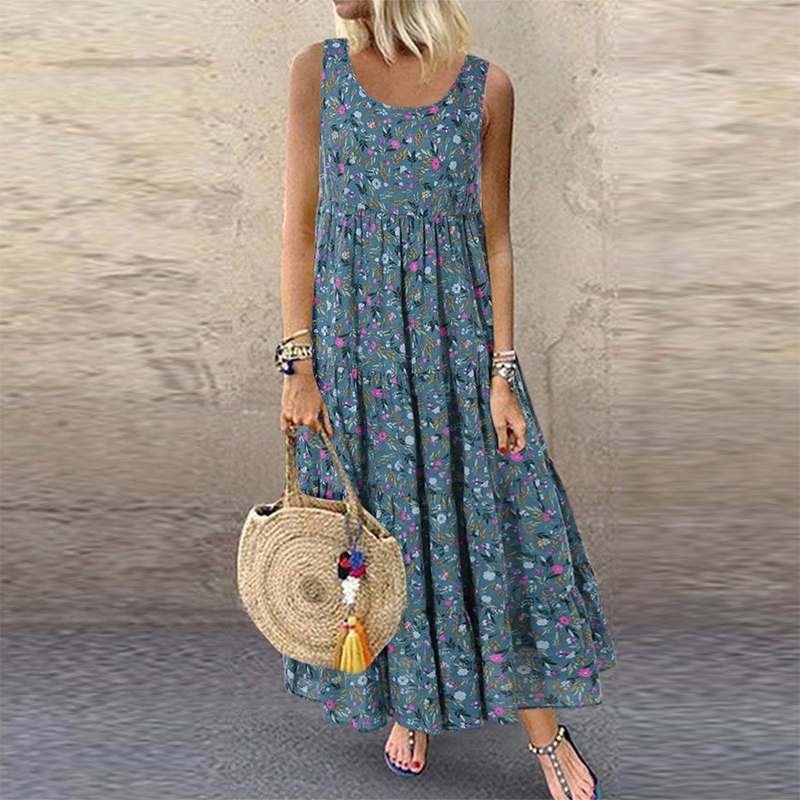 Women Dress Summer Dress Women Bohemian Dress Maxi Dress Print Dress Tribal Hippie Dress Floral Fashion Dress