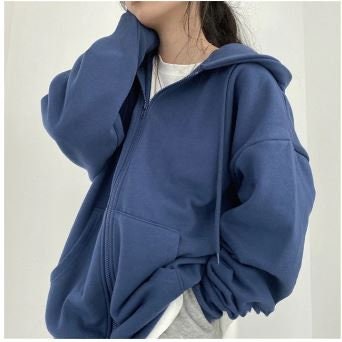 Women Jackets Oversize Zip Up Hoodie Women Harajuku Style Vintage Hoodie Streetwear Sweater Cotton Jackets