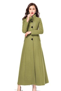 Women Long Full Length Wool Jacket Long Cozy Coat Plus Size Winter Coat Dress Coat Princess Coat Handmade Coat