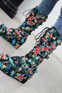 Women Punk Boots Goth Platform Shoes Goth Lover Gift Goth Ankle Boots With Platform Sexy Goth Boots Platform Ankle Boots Platform Shoe