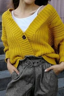Women Short Cardigan Knitted Sweater Autumn Winter Long Sleeve V Neck Jumper Cardigans Casual Streetwear Fashion Pull Femme Coat