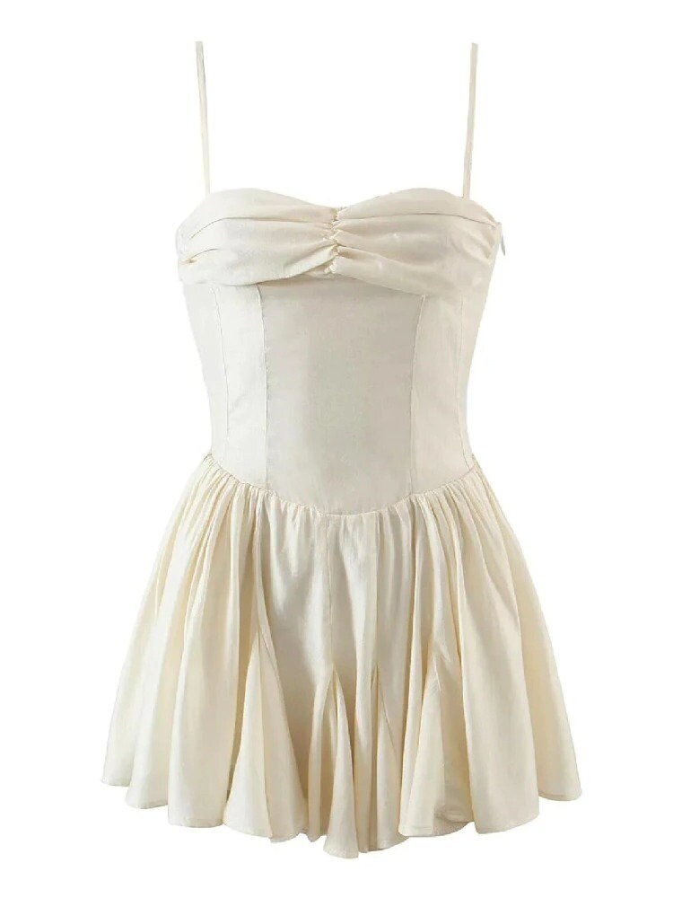 Women Slip Corset Dress Vintage Lolita Dress Mini Pleated Dress Mini Dress Sleeveless Homecoming Dress Strap Sun Dress