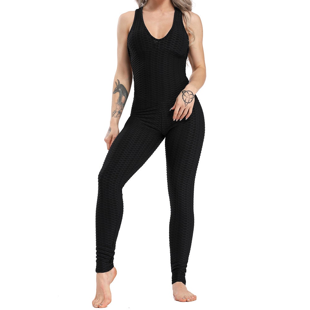 Women Sports Suit Sexy Open Back Yoga Set Fitness Overall Women Tracksuit Abdominal Control Gym Pants Sportswear