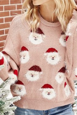 Women Sweater Ugly Xmas Sweater Saxman Sweatshirt Knitted Sweater Christmas Sweatshirt Santa Sweaters Holiday Gift
