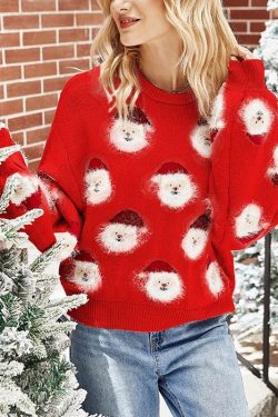 Women Sweater Ugly Xmas Sweater Saxman Sweatshirt Knitted Sweater Christmas Sweatshirt Santa Sweaters Holiday Gift