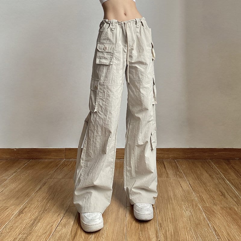 Y2k 2000s Cargo Pants High Waisted Pants & Sexy Korean Fashion Retro Harajuku Vintage Multi Pocket Straight Leg Pants