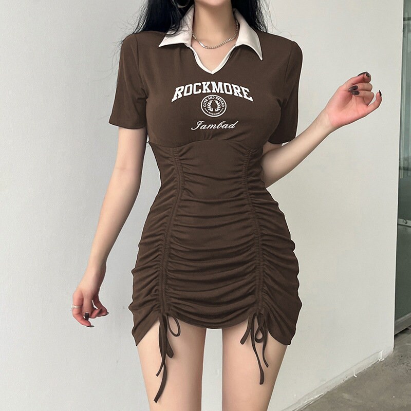 Y2k 2000s More Print Dress Punk Skirt Low Waist&sexy Korean Fashion Retro Harajuku Vintage