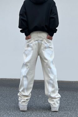 Y2k Black Jeans Lettering Oversized Baggy Loose Fit Pant Trousers Bottoms American High Street Hiphop 90s Style Fashion Streetwear Trend