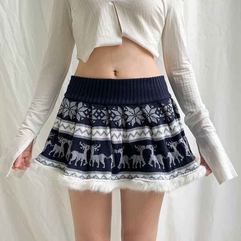 Y2k High Waist Knitted Aesthetic Grunge Mini Skirt