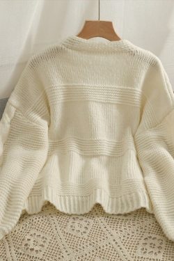 Y2k Strawberry Knitted Cardigan Cute V Neck Knit Sweater White Pink Blue Kawaii Aesthetic Harajuku