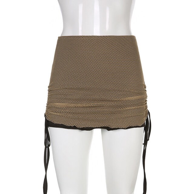 Y2k Vintage Aesthetic High Waist Fishnet Women's Mini Skirt