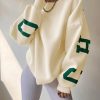 Y2k Women's Clothing Sweatshirt Letter Printing No Hoodie Thickening Casual Long Sleeved All Match Autumn Winter Pullover Shirt