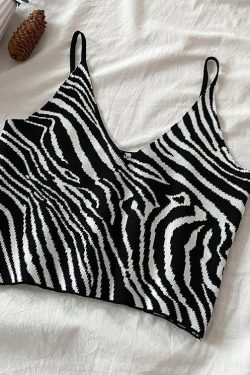 Zebra Print Camis Women Crop Top