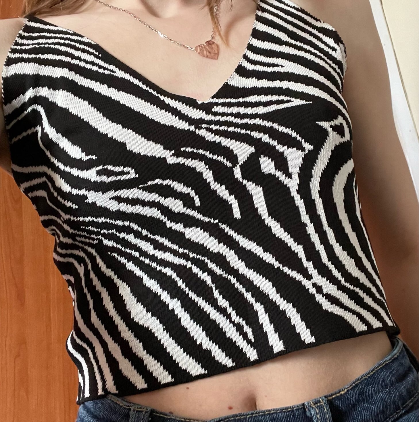 Zebra Print Camis Women Crop Top