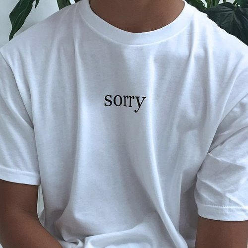 90s Inspired Sorry Graphic Print T-Shirt