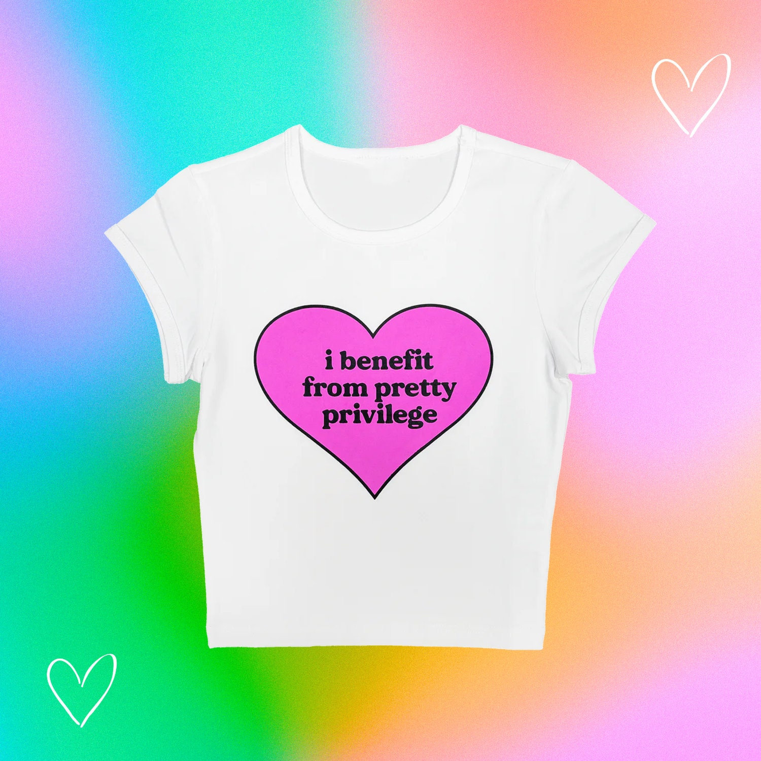 90s Inspired Y2K Clothing: Pretty Privilege Baby Tee
