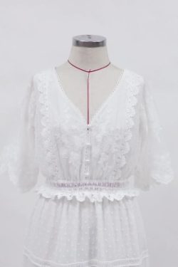 Bohemian White Lace Maxi Sundress for Women