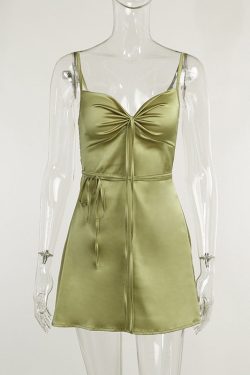 Fairy Core Satin Slip Mini Dress for Women