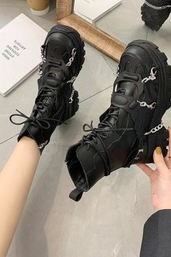 Gothic Cyberpunk Style Techwear Boots for Women