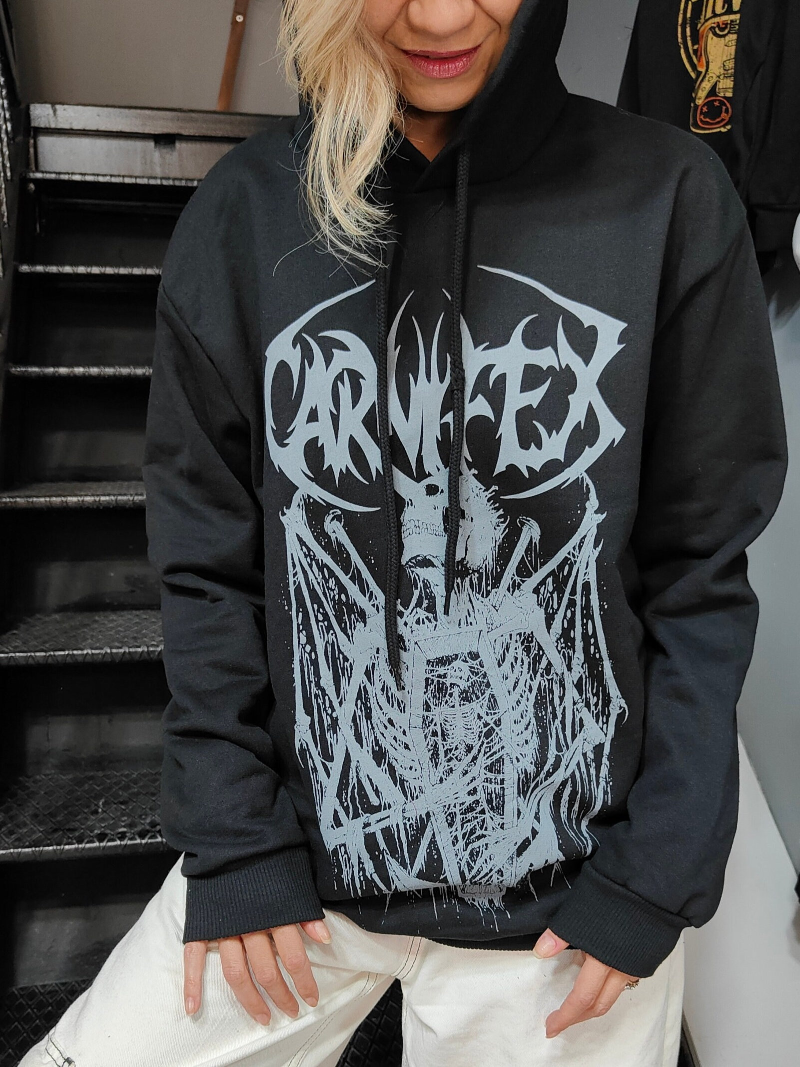 Gothic Skeleton Oversize Hoodie for Y2K Aesthetic Clothing