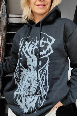 Gothic Skeleton Oversize Hoodie for Y2K Aesthetic Clothing