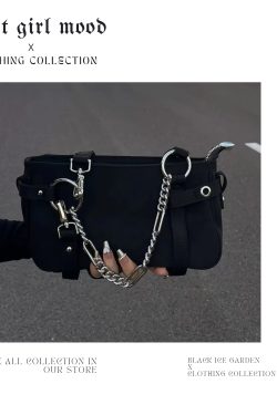 Gothic Witch Lolita Retro Shoulder Bag | Y2K 90s Aesthetic Grunge Fashion Accessory