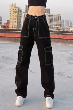 Harajuku High Waisted Pants - Korean Streetwear Fashion