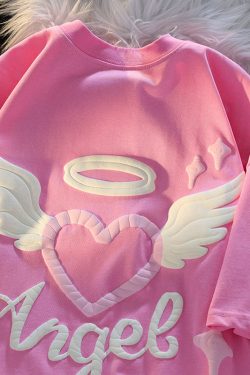Heart Angel Shirt Womens Fancy Tops Kawaii Y2K Aesthetic Party Tops