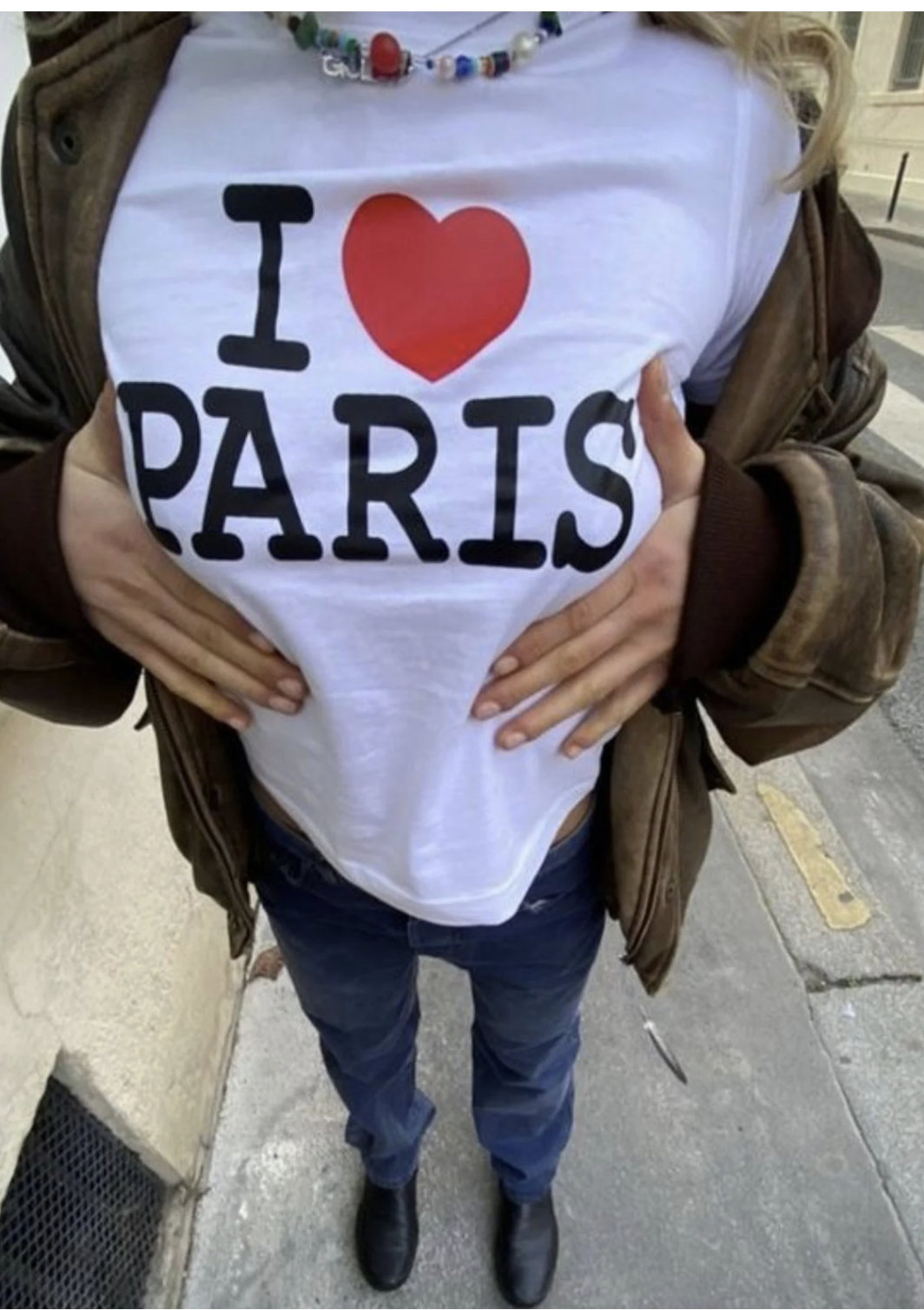 I Love Paris Y2K Clothing Graphic Tee - Cute Gift for Girlfriend