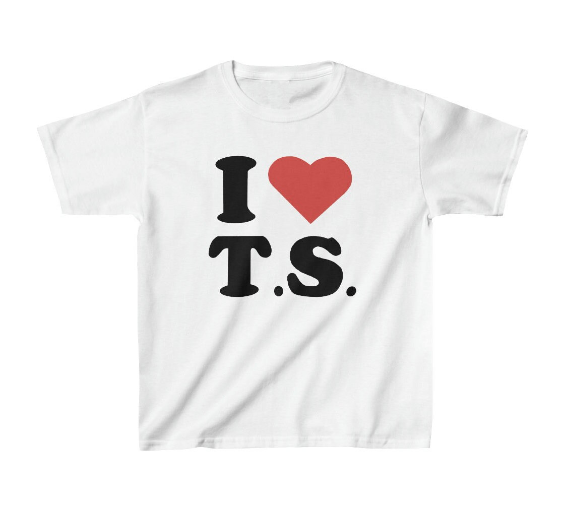 I Love T.S. Baby Tee - Y2K Clothing Graphic Shirt - Cute Gift for Girlfriend