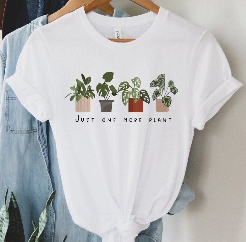 Just One More Plant Print Harajuku Top Women T-shirt