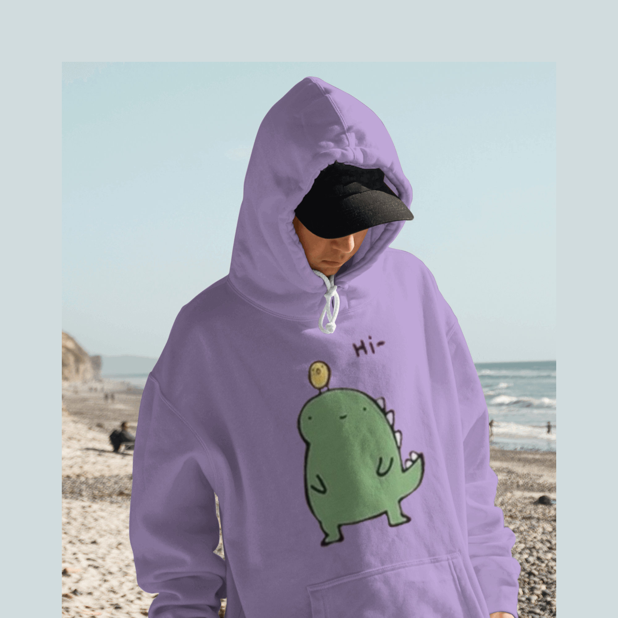 Kawaii Anime Dinosaur Graphic Hoodie - Y2K Clothing