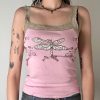 Kawaii Lace Stitch Y2K Crop Top for Women - Cute Pink Animal Print Sleeveless Tank