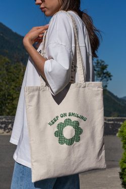 Keep On Smiling Aesthetic Tote Bag