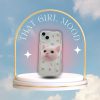 Korea Cute Letter Cat Bracket Transparent Soft Phone Case for iPhone 12 11 13 Pro XR X XS Max - Modern Cute Love Pendant Case Gift for Her