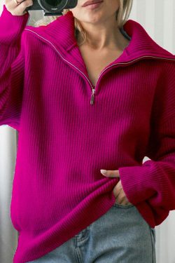 Korean Fashion Harajuku Oversize Long Sleeve Women V-neck Sweat Pullover