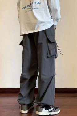 Minimalist Baggy Cargo Pants for Men - Y2K Streetwear Clothing