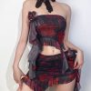 Mysterious Rose Art Print Two-Piece Set for Cool Y2K Fashion