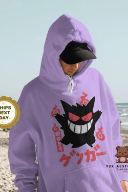 Mystic Shadow Gengar Hoodie - Unisex Graphic Pullover