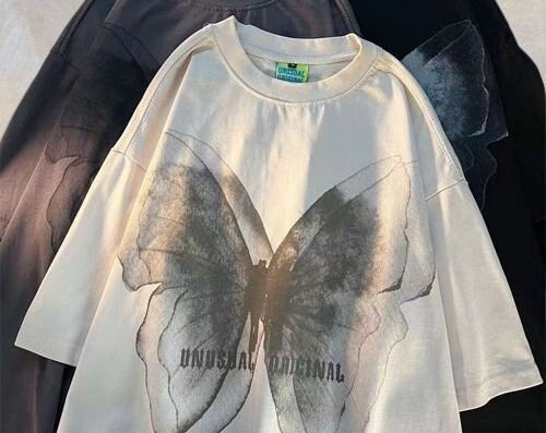 Retro Butterfly Print Street T-Shirt for Men - Y2K Clothing
