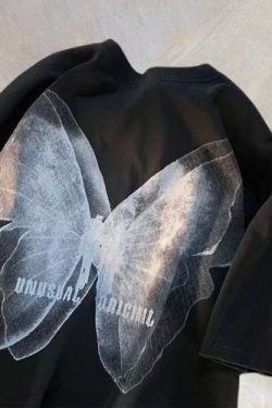Retro Butterfly Print Street T-Shirt for Men - Y2K Clothing