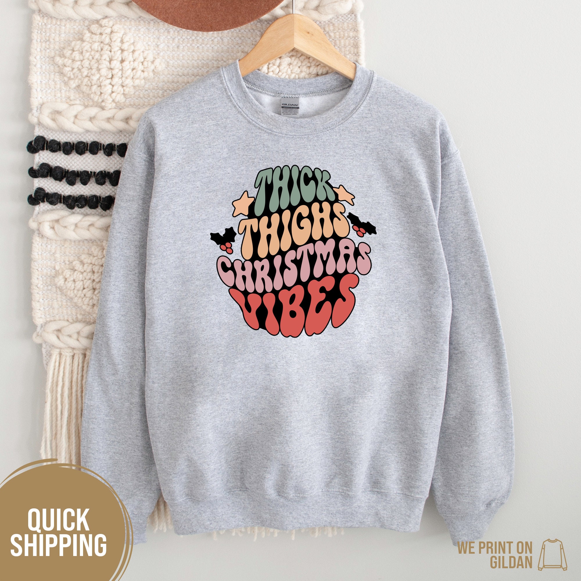 Retro Christmas Vibes Sweatshirt for a Funny and Cute Y2K Clothing Style