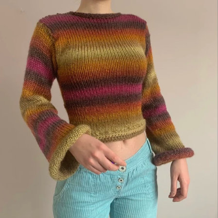 Retro Y2K Autumn Winter Colourful Vintage Knitted Sweaters