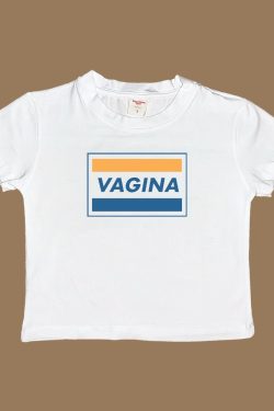 Retro Y2K Vagina Graphic Print Baby Tee