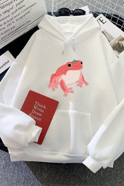 Strawberry Frog Y2K Unisex Long Sleeve Cartoon Sweatshirt