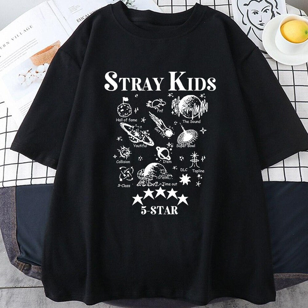 Stray Kids 5-Star Album Lee Felix T-Shirt - Perfect Gift for Stray Kids Fans and Vintage Retro Merchandise