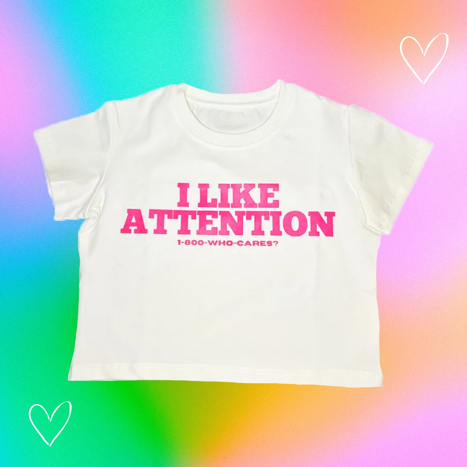 Vintage-inspired I Like Attention Y2K Baby Tee