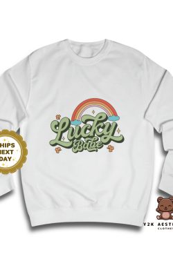 Vintage-inspired Lucky Babe Graphic Crewneck Sweatshirt